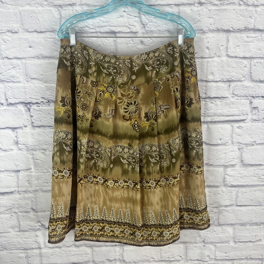 Dressbarn Boho Earthy Flattering Fairy  Core   Lined Midi Skirt Size 14
